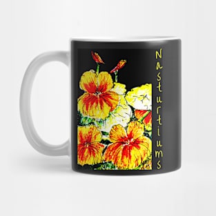 Nasturtiums on Black no Happy Birthday Mug